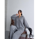 Cozy Grey Ribbed Lounge Set