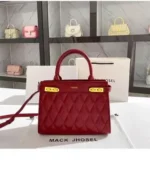 Luxury Quilted Handbag – Wine Red - Image 3