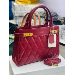 Luxury Quilted Handbag – Wine Red