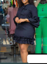 Elegant Ruffle Mini Dress - Image 3