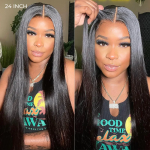 Pull Go Glueless Straight Hair 6×5 13×6 HD Pre Cut Lace Front Human Hair Wig Bleached Knots - Image 2