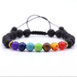 7-Chakra Lava Stone Healing Bracelet