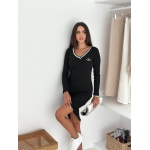Sporty Chic Black Bodycon Dress - Image 2