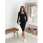 Sporty Chic Black Bodycon Dress - Image 3