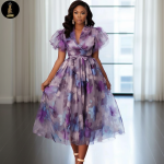 Enchanted Bloom Organza Midi Dress