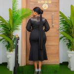 Luxe Black Embellished Mermaid Dress - Image 2