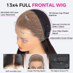 Dark 99J Color Body Wave 13×4 HD Lace Frontal Wig 100% Human Hair Pre Plucked - Image 8