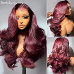 Brown/Dark Burgundy Color Pre Styled Butterfly Layered Cut Loose Body Wave 6×5 Glueless Closure Wig - Image 8