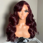 Dark 99J Color Body Wave 13×4 HD Lace Frontal Wig 100% Human Hair Pre Plucked - Image 5