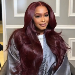 Dark 99J Color Body Wave 13×4 HD Lace Frontal Wig 100% Human Hair Pre Plucked - Image 4