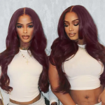 Dark 99J Color Body Wave 13×4 HD Lace Frontal Wig 100% Human Hair Pre Plucked - Image 11