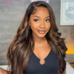 Brown/Dark Burgundy Color Pre Styled Butterfly Layered Cut Loose Body Wave 6×5 Glueless Closure Wig - Image 16