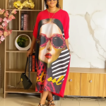 TRENDY GRAPHIC PRINT MAXI DRESS - Image 2