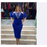 Royal Blue Luxe Midi Dress - Image 2