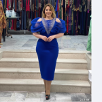 Royal Blue Luxe Midi Dress