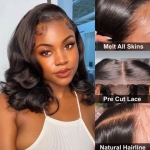 Wear Go Short Loose Wave 6×5 Lace Wig Barrel Curls Glueless Wig Pre Cut Lace 180% Density - Image 3