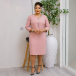 Elegant Blush Pink Turkish Dress - Image 2