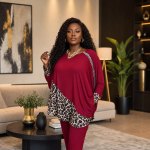 Leopard Accent Bling Chain Two-Piece Set