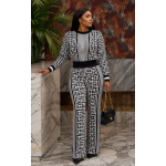 Women's Luxury Geometric Knit Two-Piece Set