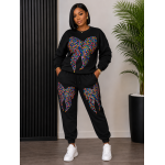 Women's Luxury Rhinestone Bow Tracksuit