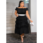 Off-Shoulder Ruffle Maxi Dress