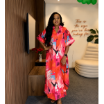 Abstract Print Maxi Kaftan Dress