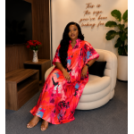 Abstract Print Maxi Kaftan Dress - Image 2