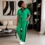Emerald Green Half-Zip Two-Piece Set