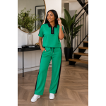 Emerald Green Half-Zip Two-Piece Set - Image 3