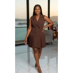Elegant Pleated Blazer Dress