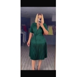 Elegant Short Sleeve Pleated Blazer Dress