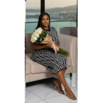 Women's Luxury Monogram Knit Midi Dress - Image 4