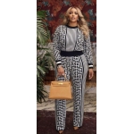 Women's Luxury Geometric Knit Two-Piece Set - Image 2