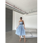 Elegant Denim-Inspired Midi Dress - Image 4