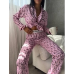 Luxury Pink Satin Pajama Set - Image 2