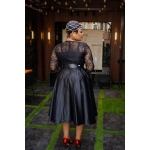 Black Lace Luxe Midi Dress - Image 2